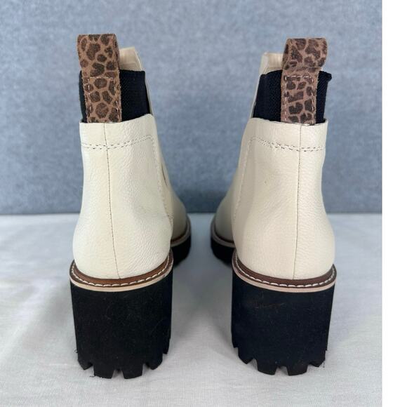 Dolce Vita Woman’s sz 10 White Leather Block Heel Chelsea Boot Huey H2O Bootie - Picture 4 of 9